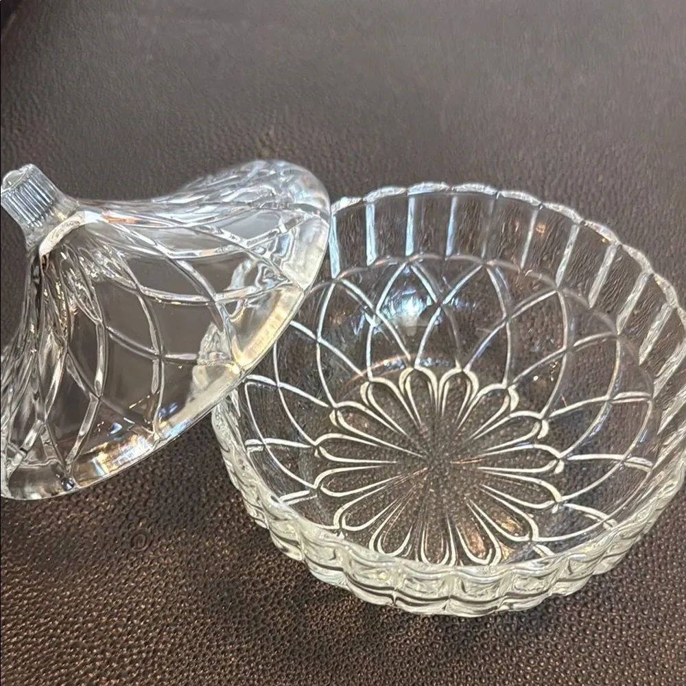Elegant Glass Candy Dish or Trinket Box